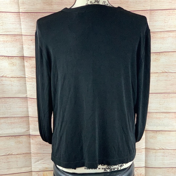 Chicos Travelers Black Open Front Cardigan - Picture 3 of 6